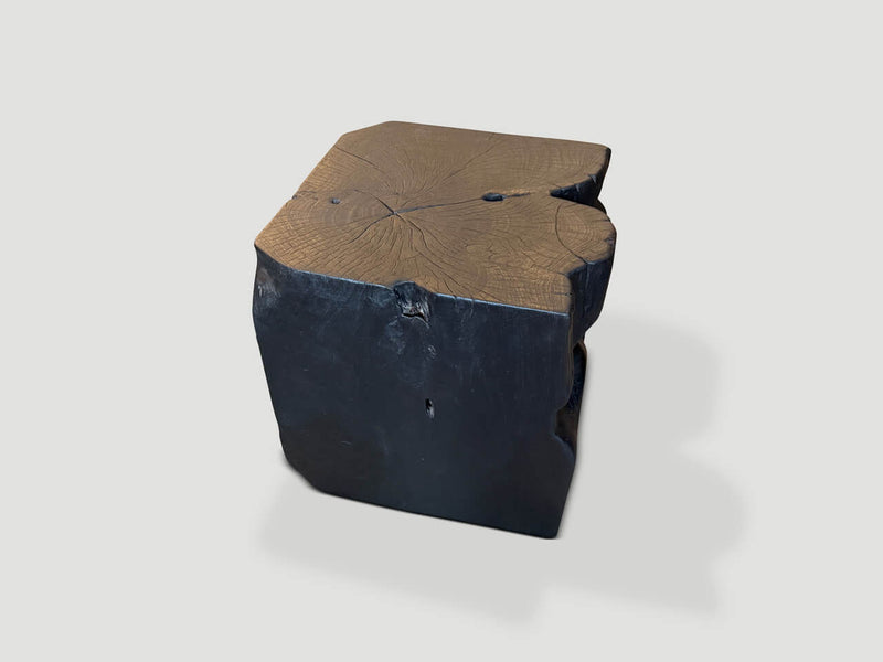 Sculptural Charred Side Table
