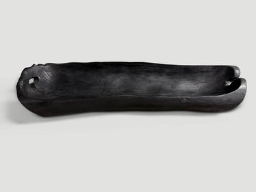 Sculptural Charred Teak Wood Vessel