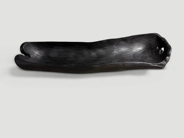 Sculptural Charred Teak Wood Vessel