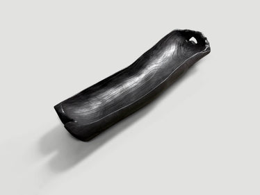 Sculptural Charred Teak Wood Vessel