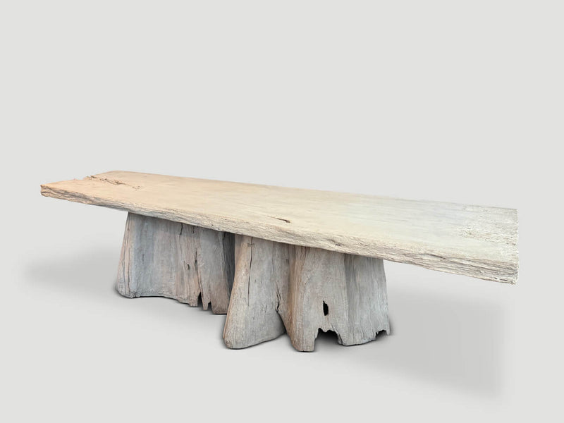 Monumental Organic Teak Root Console or Dining Table