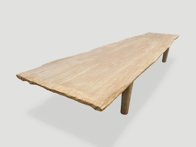 Minimalist Bleached Teak Coffee Table or Bench