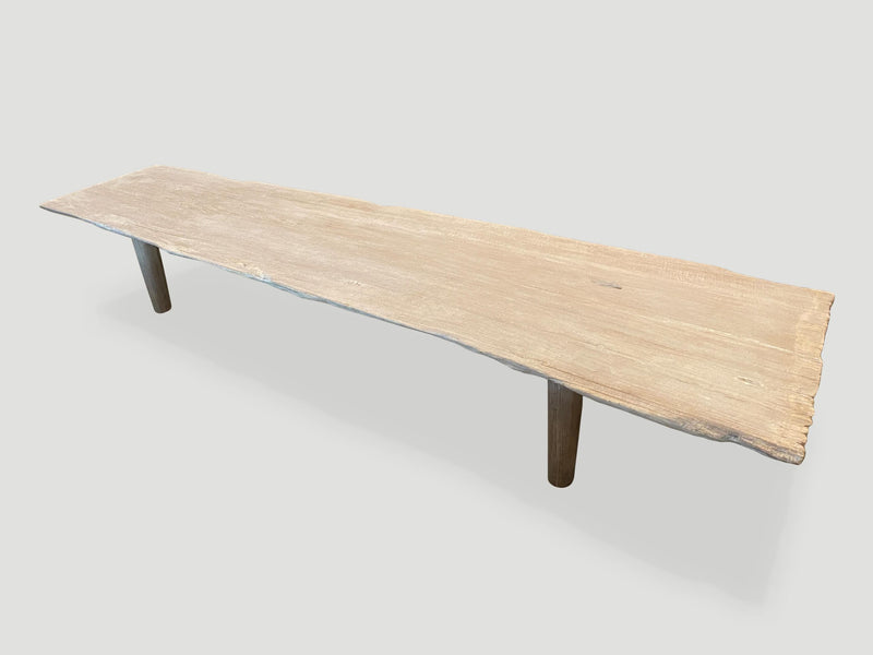 Minimalist Bleached Teak Coffee Table or Bench