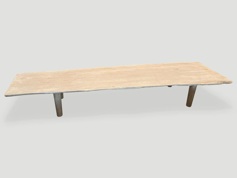 Minimalist Bleached Teak Coffee Table or Bench