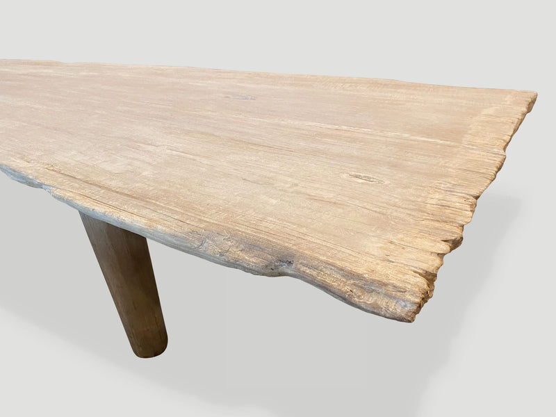 Minimalist Bleached Teak Coffee Table or Bench