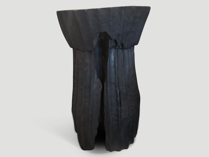 Charred Minimalist Pedestal or Side Table