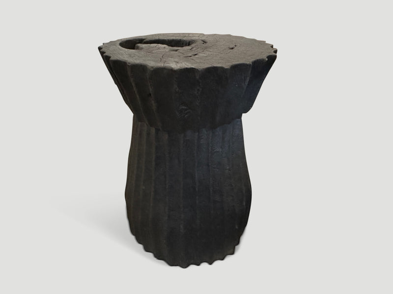 Charred Minimalist Pedestal or Side Table