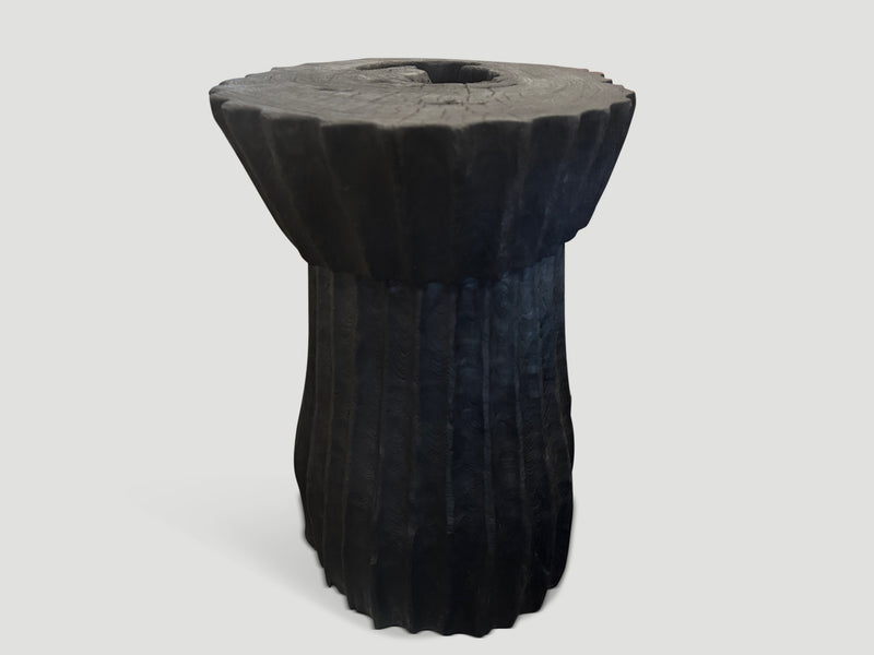 Charred Minimalist Pedestal or Side Table