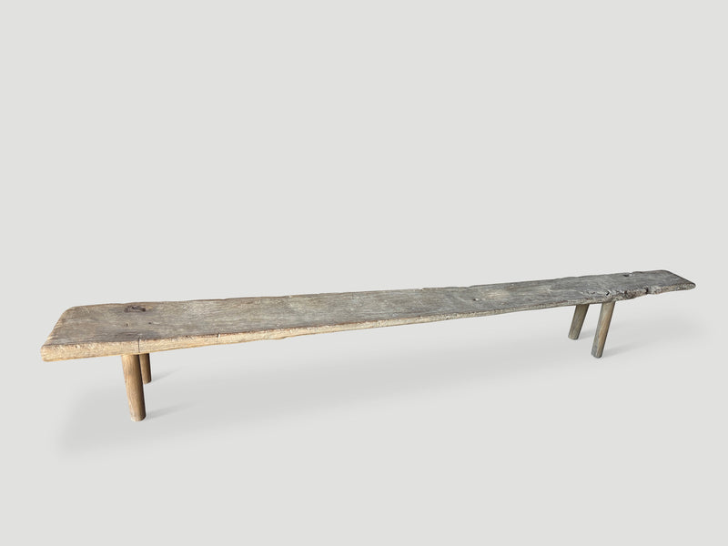 Impressive Wabi Sabi Long Teak Wood Bench