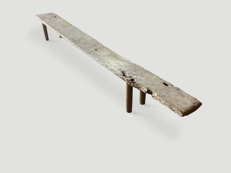Impressive Wabi Sabi Long Teak Wood Bench