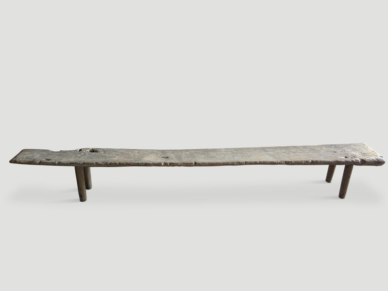 Impressive Wabi Sabi Long Teak Wood Bench