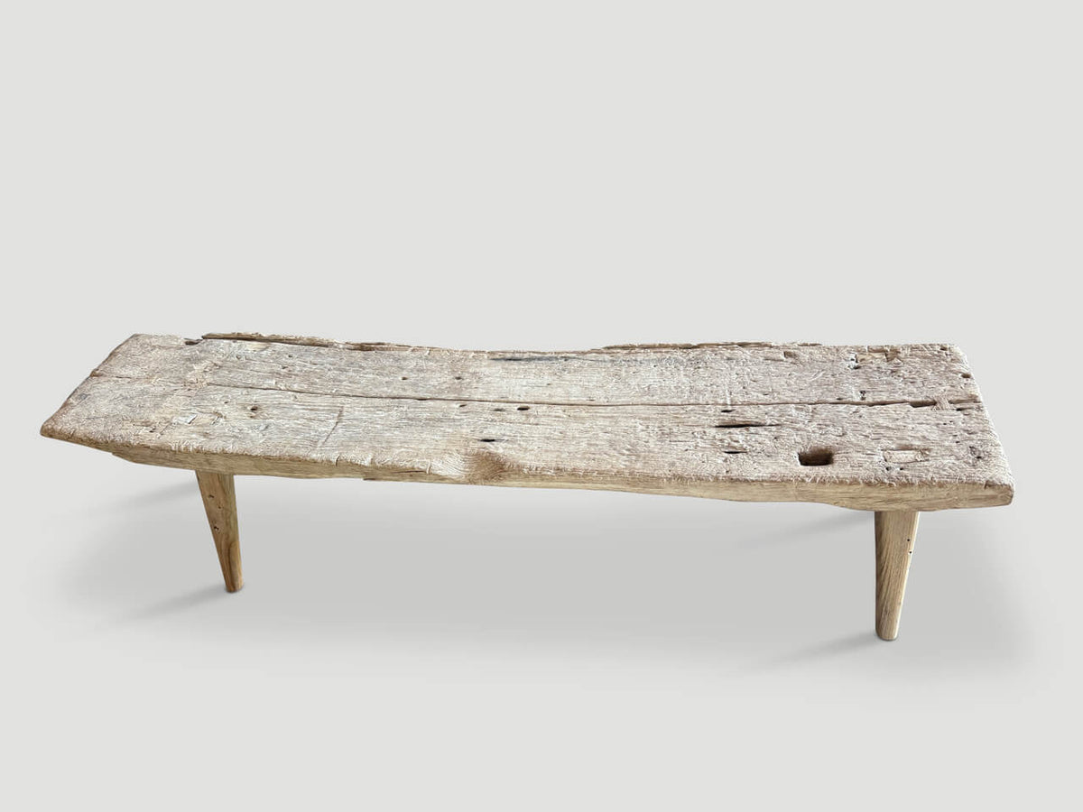 Ancient Teak Wood Chaise Or Bench