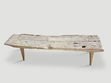 Ancient Teak Wood Chaise Or Bench