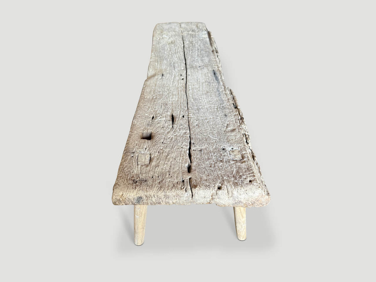Ancient Teak Wood Chaise Or Bench