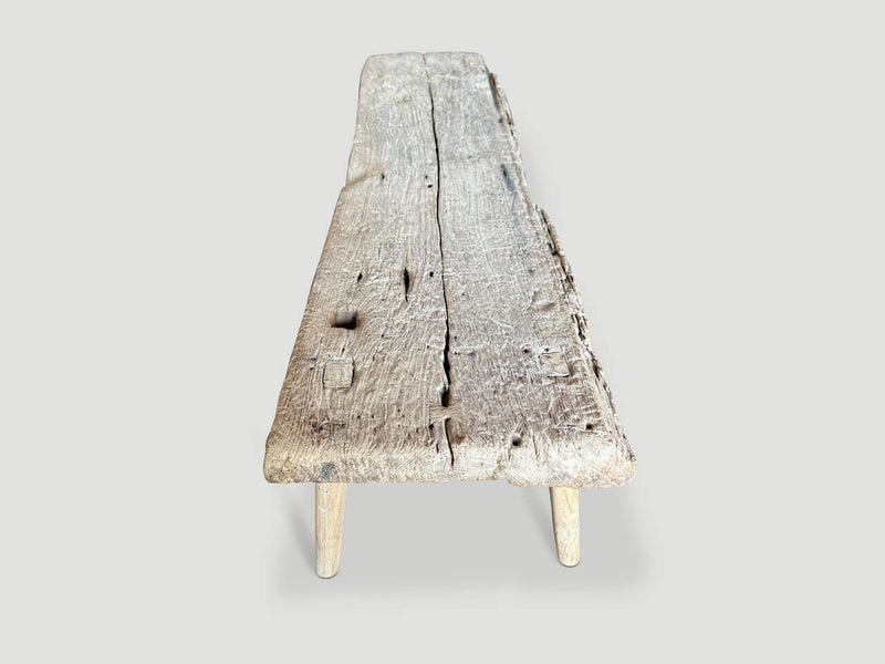 Ancient Teak Wood Chaise Or Bench