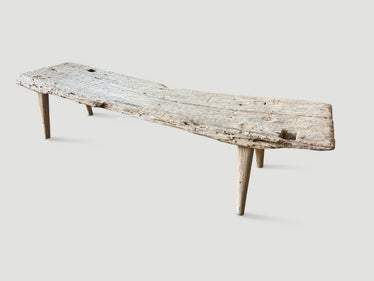 Ancient Teak Wood Chaise Or Bench