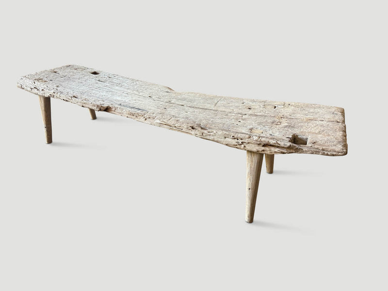Ancient Teak Wood Chaise Or Bench