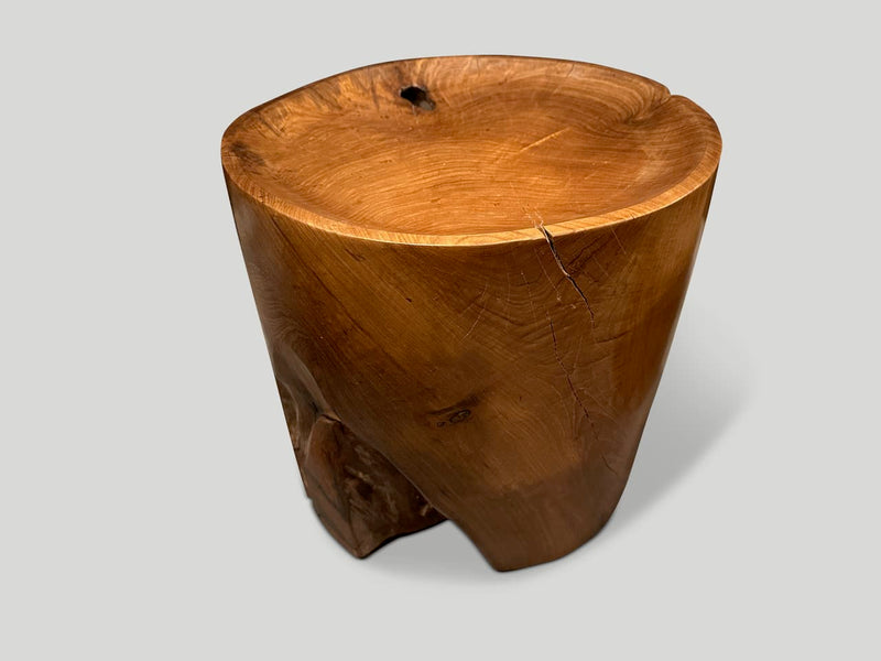 Sculptural Teak Tray Style Side Table
