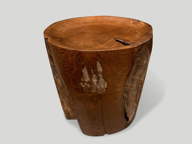 Sculptural Teak Tray Style Side Table