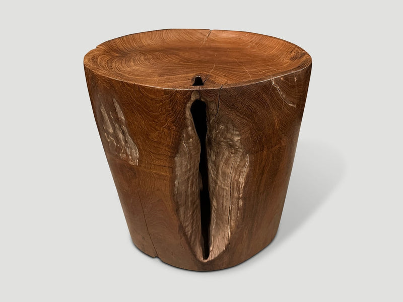 Sculptural Teak Tray Style Side Table