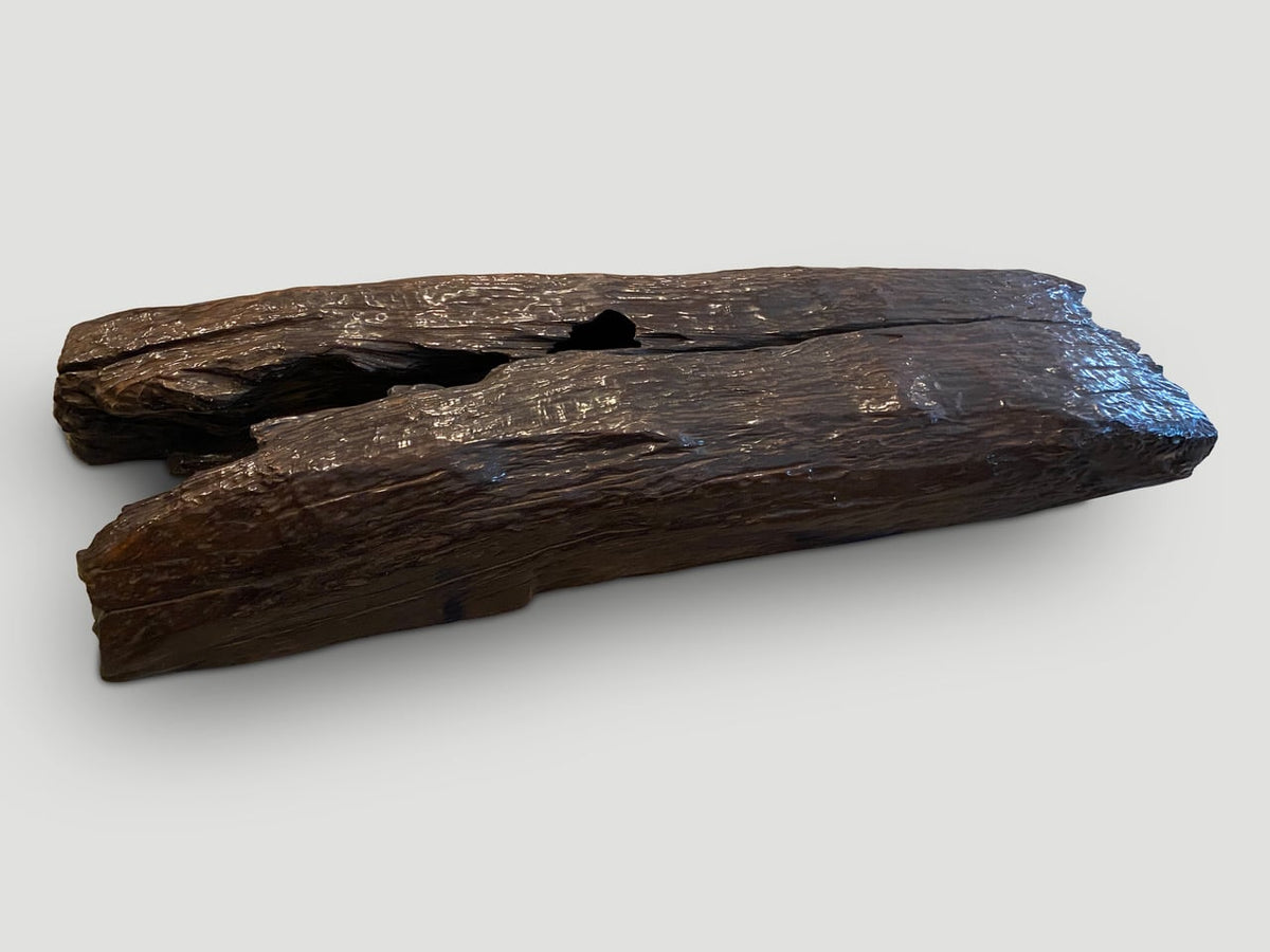 One Hundred Year Old Erosion Teak Wood Coffee Table