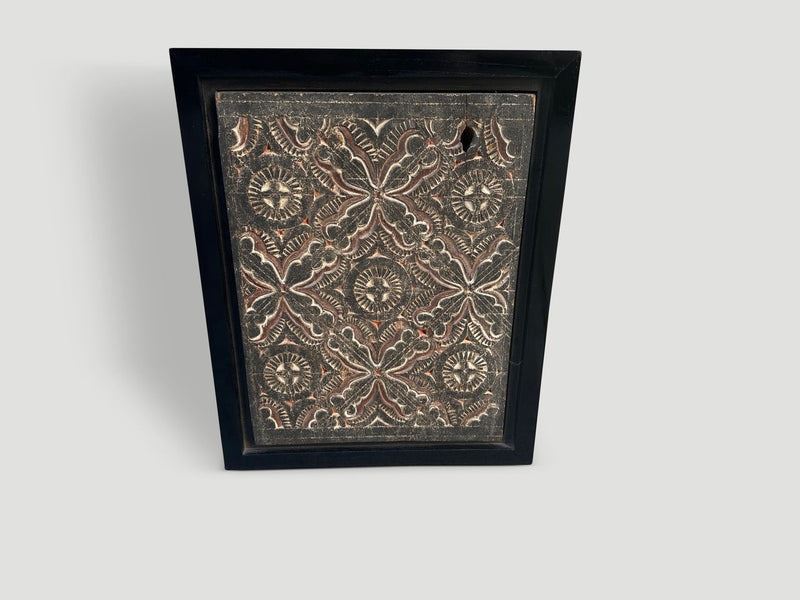 Framed Antique Hand Carved Panel