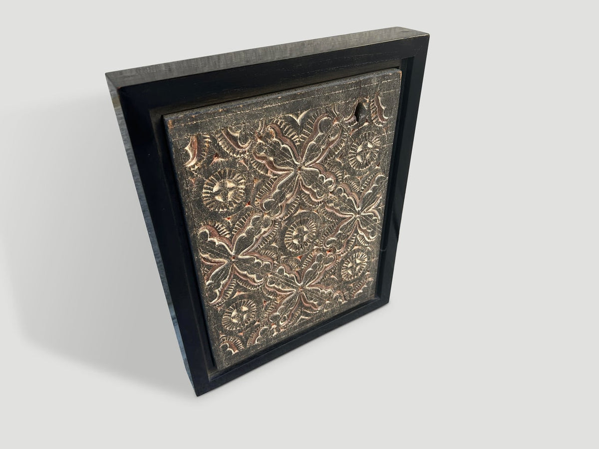 Framed Antique Hand Carved Panel
