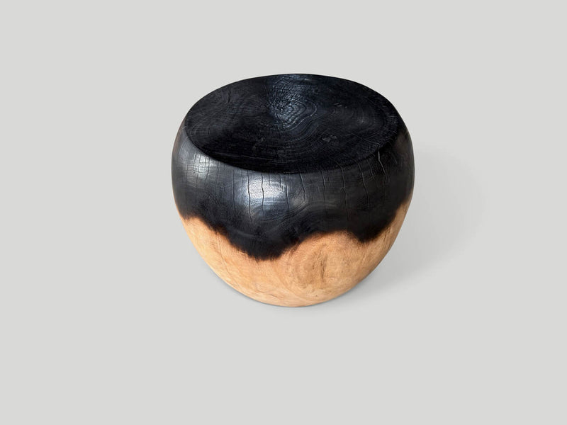 Drum Shape Two Tone Side Table