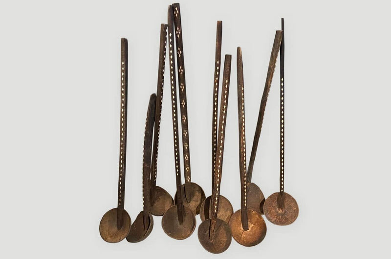 Large Wood and Coconut Shell Antique Ladle