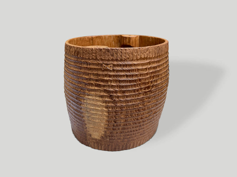 Hand Carved Side Table or Container