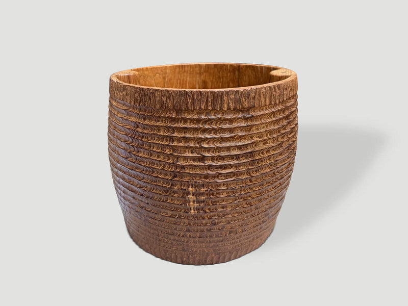 Hand Carved Side Table or Container