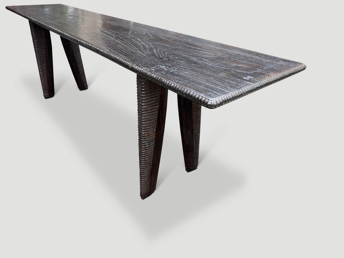 Exquisite Minimalist Hand Carved Console or Dining Table