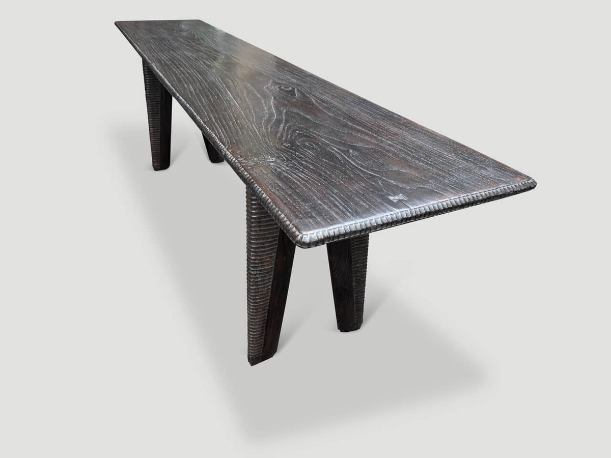 Exquisite Minimalist Hand Carved Console or Dining Table