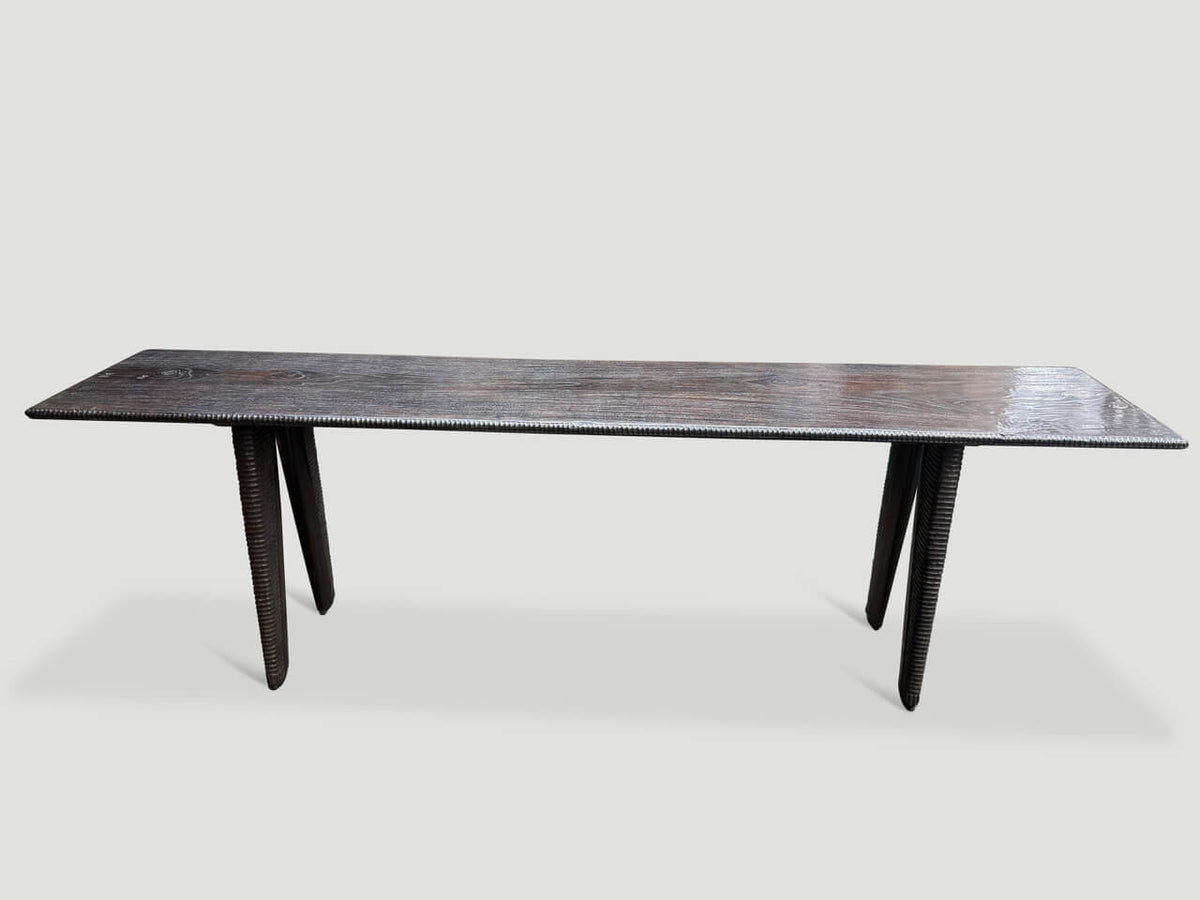 Exquisite Minimalist Hand Carved Console or Dining Table