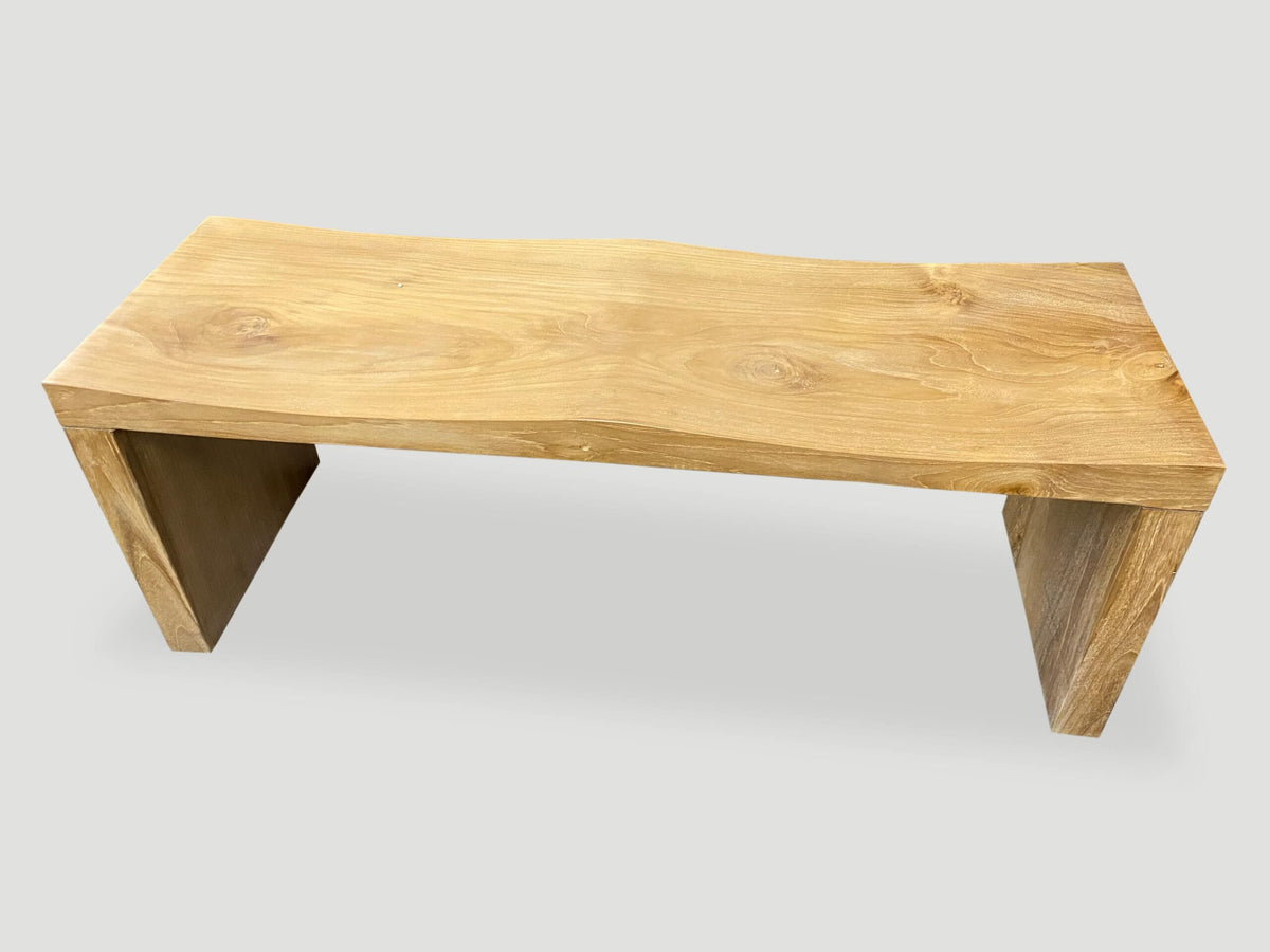 Natural Teak Wave Bench