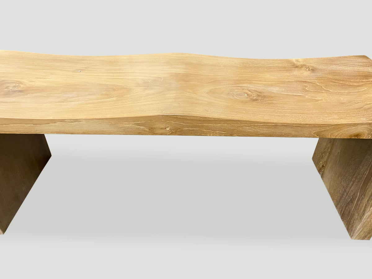 Natural Teak Wave Bench