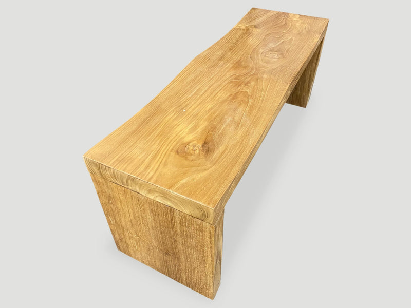 Natural Teak Wave Bench