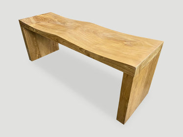 Natural Teak Wave Bench