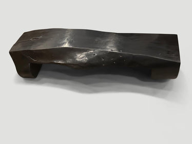 Log Style Live Edge Charred Bench