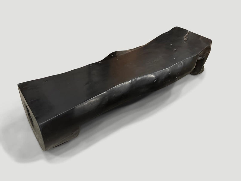 Log Style Live Edge Charred Bench