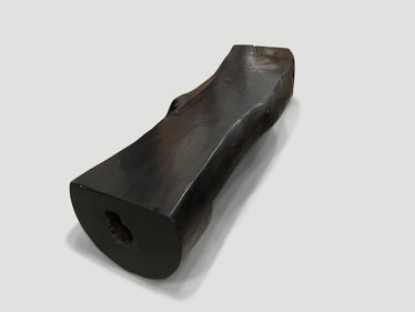 Log Style Live Edge Charred Bench