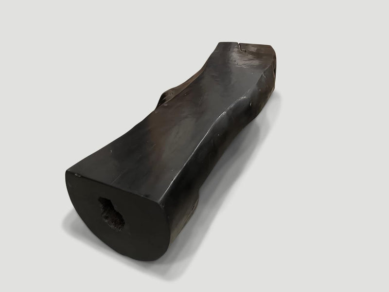 Log Style Live Edge Charred Bench