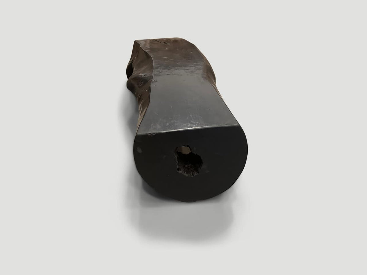 Log Style Live Edge Charred Bench