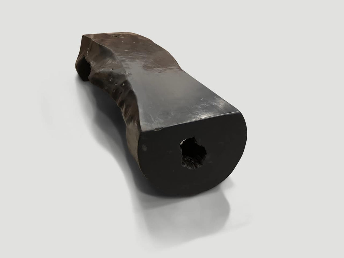 Log Style Live Edge Charred Bench
