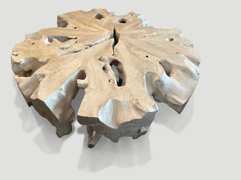 Bleached Teak Organic Coffee Table