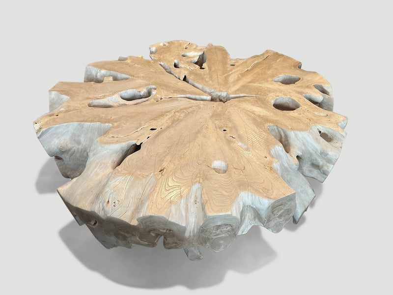 Bleached Teak Organic Coffee Table