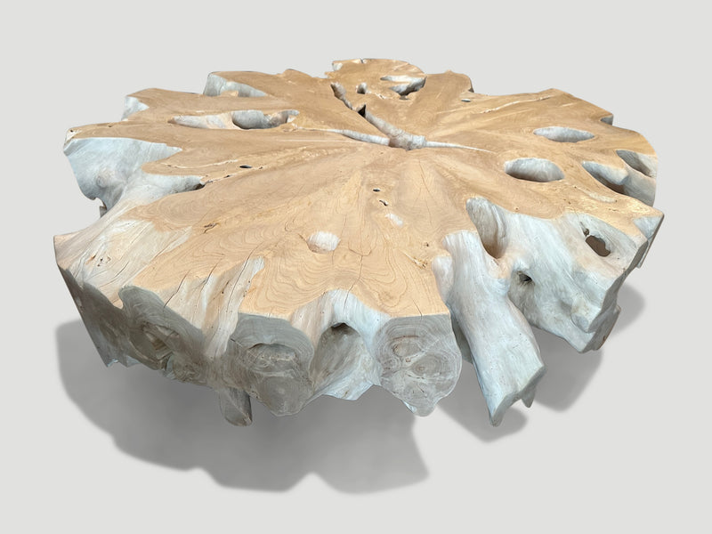 Bleached Teak Organic Coffee Table