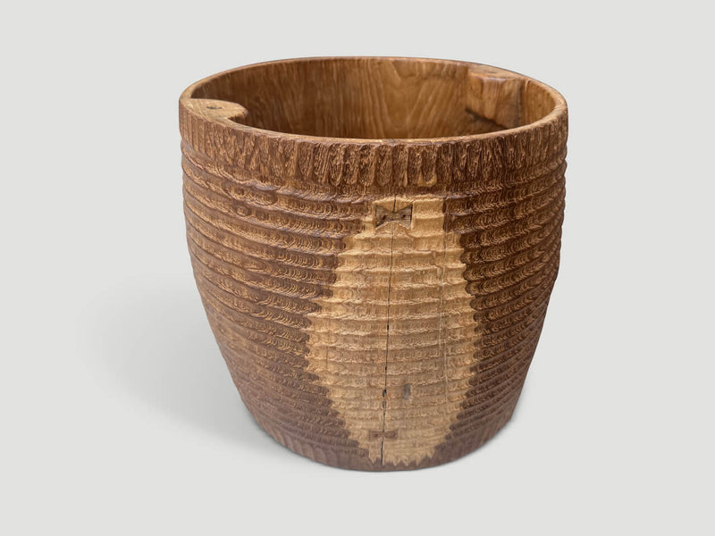 Hand Carved Container Or Side Table