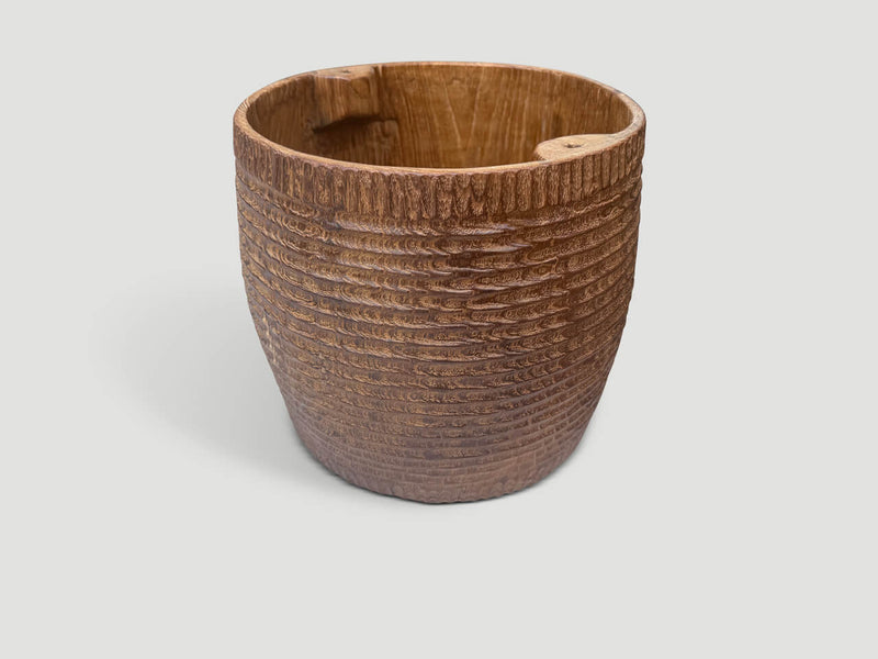 Hand Carved Container Or Side Table