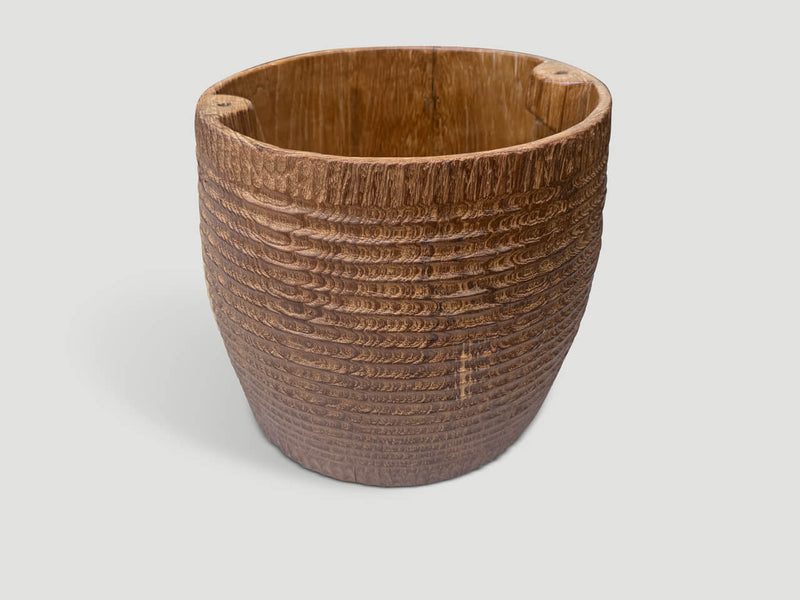 Hand Carved Container Or Side Table